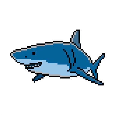 Shark With Pixel Art Design Vector Illustration 19848905 Vector Art
