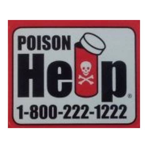 Poison Help Sticker English Nj Poison Control Center