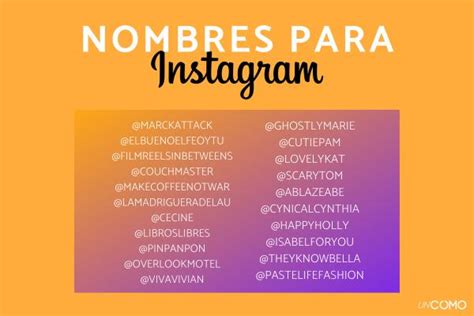 70 Nombres Para Instagram ¡creativos Y Originales