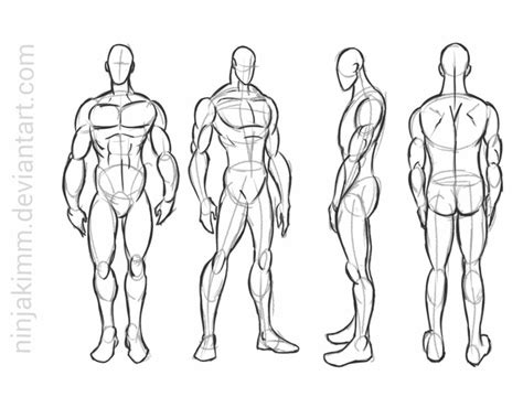 Male Standing Pose Commission Sketch By Ninjakimm Drawing Poses