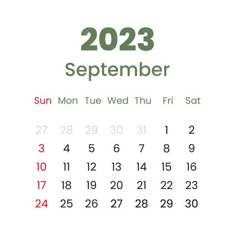 September 2023 Calendar Display Simple Style 2023 Calendar Simple