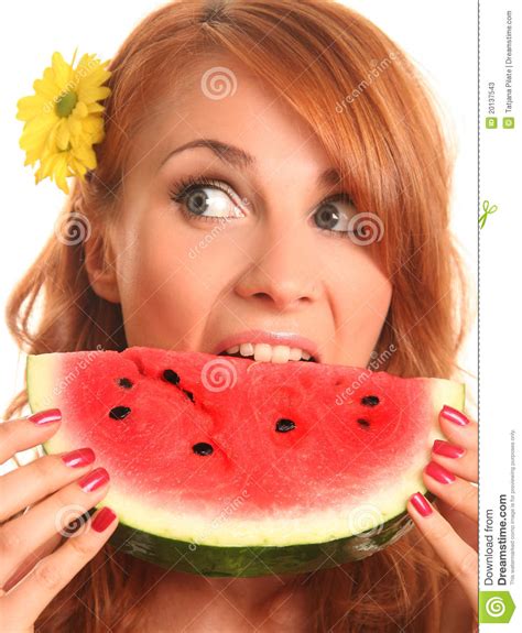 Eating Watermelon Stock Image Image Of Bite Eating 20137543