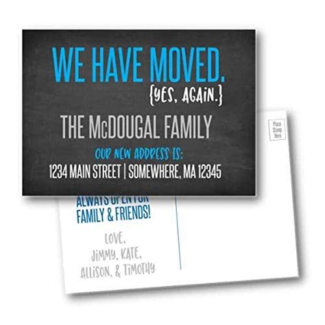 We Have Moved Again Printed Funny Moving Announcement
