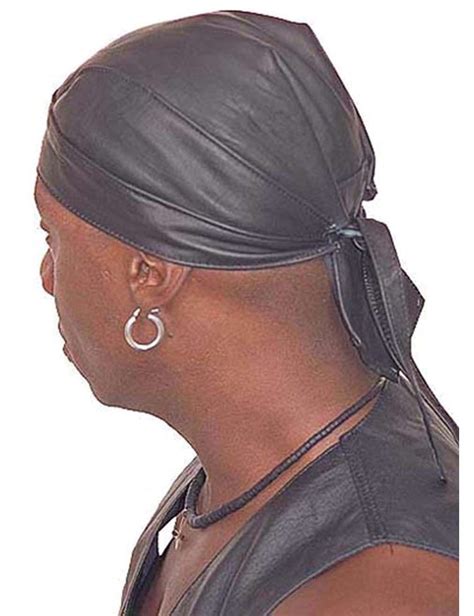 Black Leather Bandana Skullcap Band1 Jamin Leather®