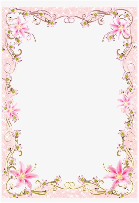 Pink Floral Border Png  Transparent Frame Border Line Design