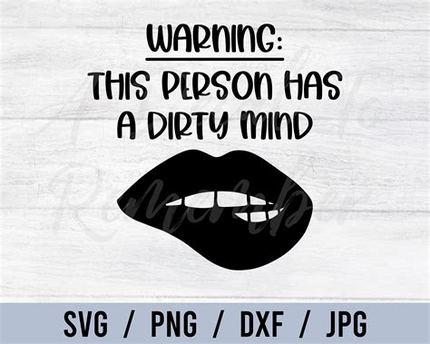 Warning This Person Has A Dirty Mind Svg Png Dxf  Dirty Etsy