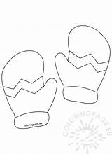 Coloring Mittens Mitten Coloringpage Gloves Snow sketch template