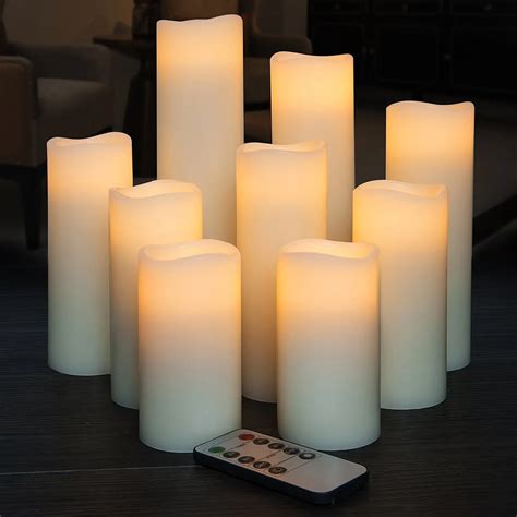 Flameless Candles Battery Operated H 4 5 6 7 8 9 Real Wax Pillar