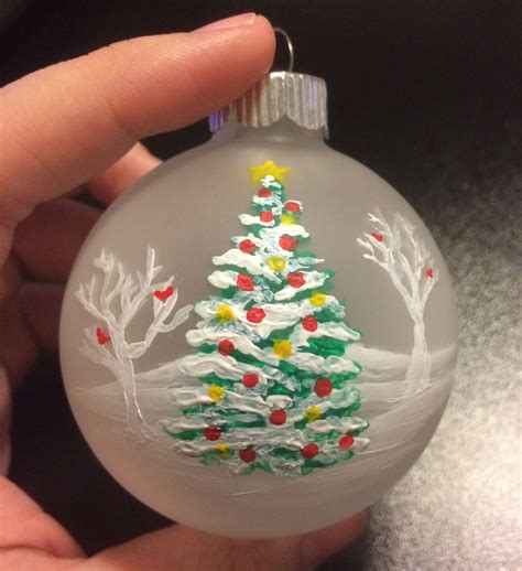 Hand Painted Ornament 6 Clear Christmas Ornaments Hand Painted