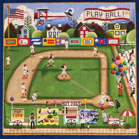 Needlepointus Play Ball Hand Painted Needlepoint Canvas From Rebecca
