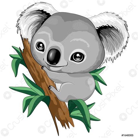 Koala Baby Cute Cartoon Character Vector Illustration Stock Vector