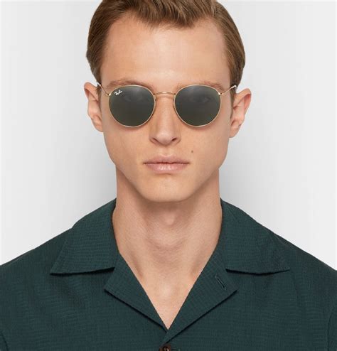 Gold Round Frame Gold Tone Sunglasses Ray Ban Round Sunglasses Men Round Frame Sunglasses