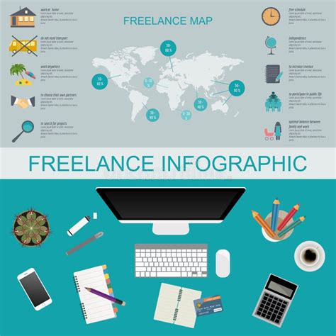 Freelance Infographic Template Set Elements For Creating You Ow Stock