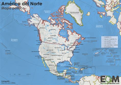 Mapa Politico De America Del Norte Mapa De Rios