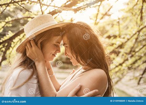 two lesbian women kissing stock image image of charismatic 210998889