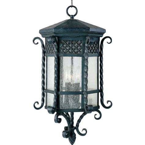 Maxim Lighting Scottsdale 3 Light Country Forge Outdoor Hanging Lantern