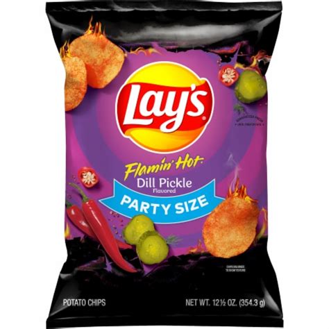 Lays® Potato Chips Flamin Hot Dill Pickle Flavored Potato Party Size 125 Oz Marianos