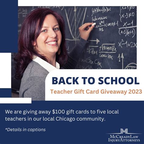Jul 24 2023 Back To School Teacher T Card Giveaway Chicago Il