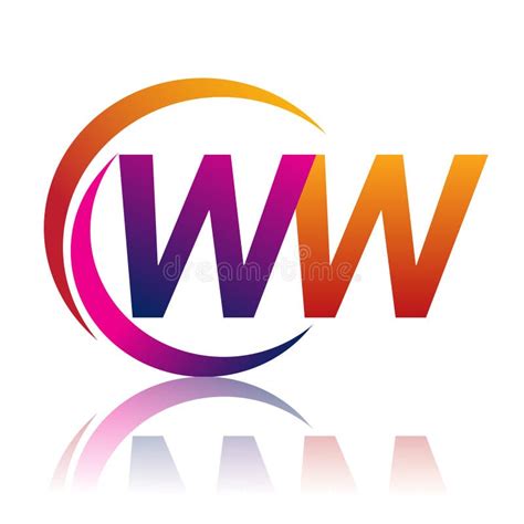 Initial Letter Ww Logotype Company Name Orange And Magenta Color On