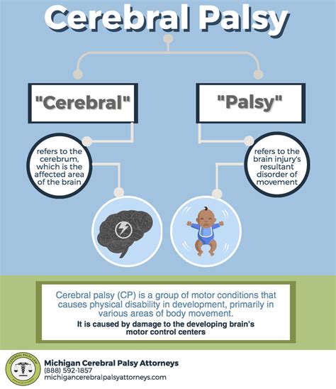 Cerebral palsy is a condition caused by an injury to the brain before, during, or shortly after birth. About Cerebral Palsy | Michigan Cerebral Palsy Attorneys