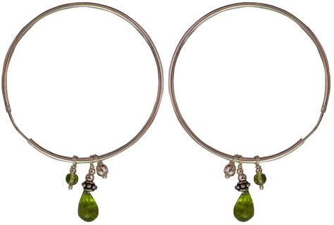 Peridot Hoop Earrings Exotic India Art