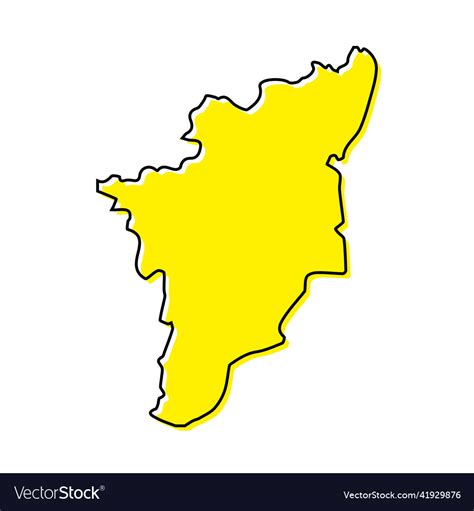 Simple Outline Map Of Tamil Nadu Is A State Vector Image