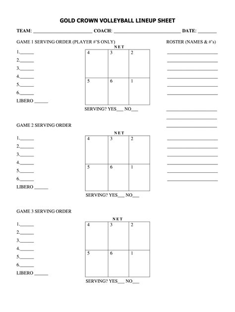Volleyball Rotation Sheet Fill Out And Sign Online Dochub
