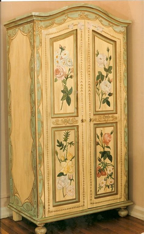 Painted Armoire With Flowers Nyc Painted Armoire Painted Furniture