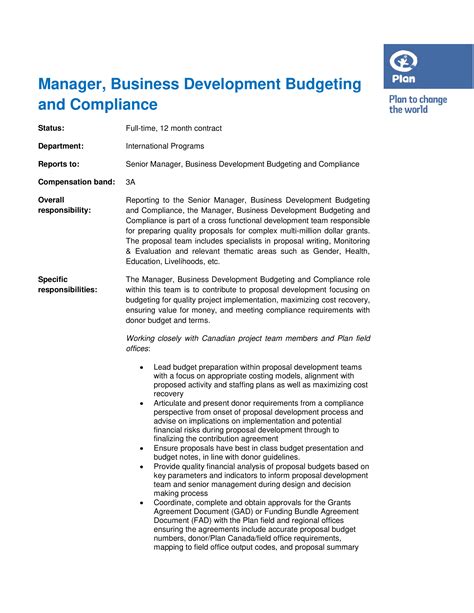 Business Development Budget Templates At