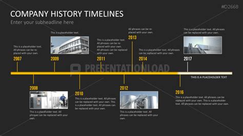 Powerpoint Timeline Template For Company Histories Timeline Diagram