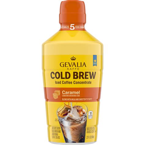 Gevalia Caramel Cold Brew Iced Coffee Concentrate Caffeinated 32 Fl
