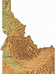 Detailed Idaho Map - ID Terrain Map