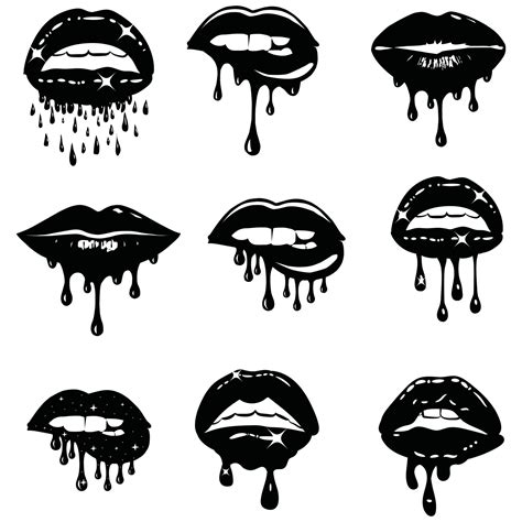Dripping Girl Lips Woman Bleeding Sexy Mouth Melting Kiss With Lipstick Gloss Valentines