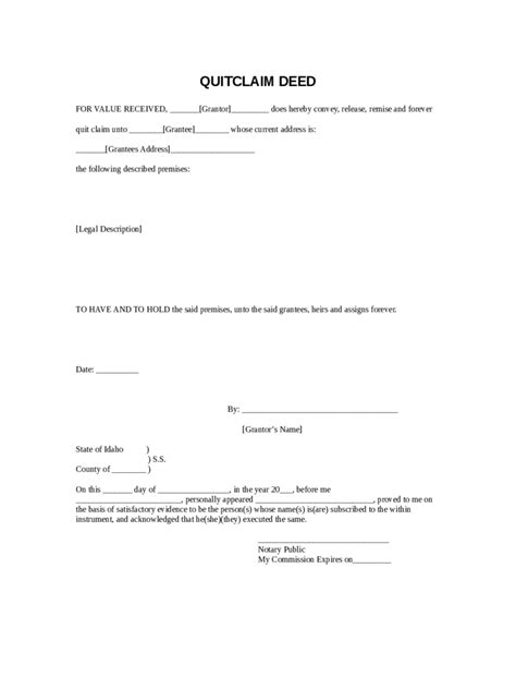 Quit Claim Deed Form 86 Free Templates In Pdf Word Excel Download