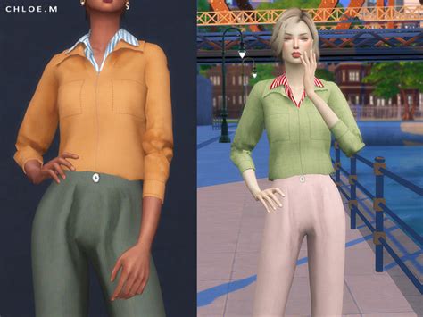 Chloemmms Chloem Blouse Sims 4 Cas Sims Cc Sims 4 Decades Challenge