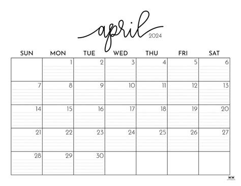 Blank Calendar Template April 2024 Belva Cathryn