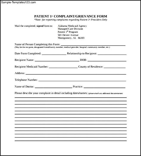How To Create A Sample Patient Complaint Form Free Sample Example