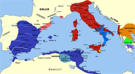A Map Showing The Mediterranean During The Second Punic War Punic