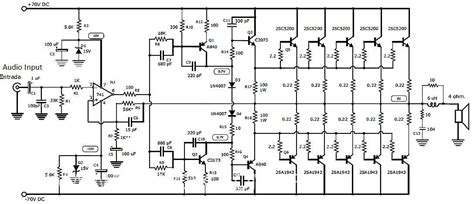 Audio Power Amplifier Schematic