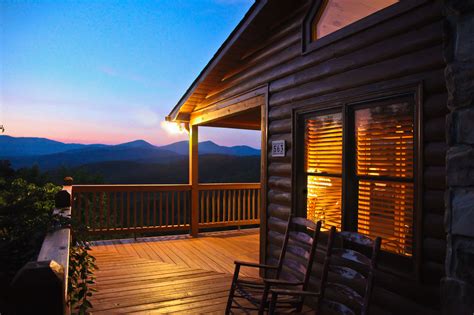 Nightfall At Luxurious Cabin Tasteful Decor Sunset Views Gas Log