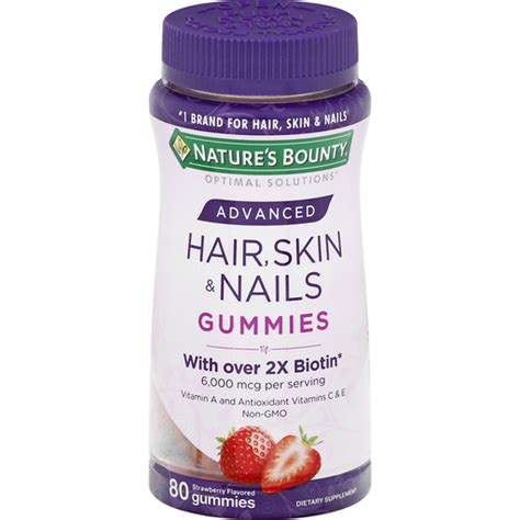 Natures Bounty Optimal Solutions Hair Skin And Nails Advanced Gummies