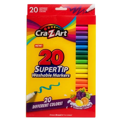 Free Shipping Cra Z Art Supertip 20 Washable Markers 20 Different