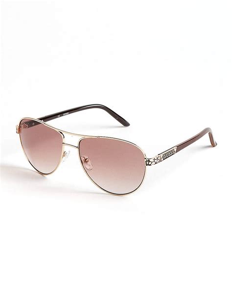 Lyst Guess Aviator Sunglasses In Metallic For Men