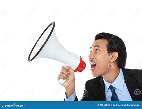 Man Shouting Using Megaphone Royalty Free Stock Image Image 25569886