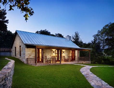 Small And Simple Texas Hill Country Ranch Home Plan With Large Green