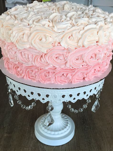 Rosette Ombré Pink Cake Pink Cake Ombre Cake Cake