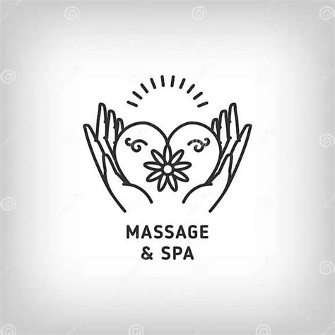 vector massage and spa therapy logo template thin line symbols stock vector illustration of