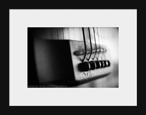 Black And White Acoustic Guitar Photography Art Print Guitar