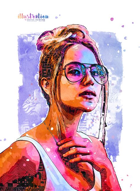 Illustration Sketch Painting Photoshop Action Add Ons GraphicRiver