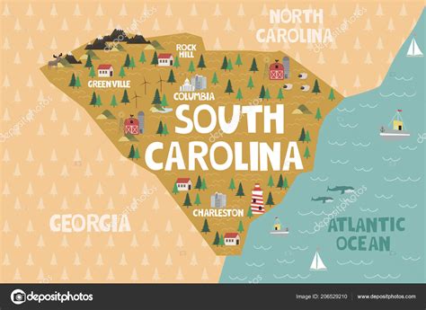 South Carolina Karta Karta